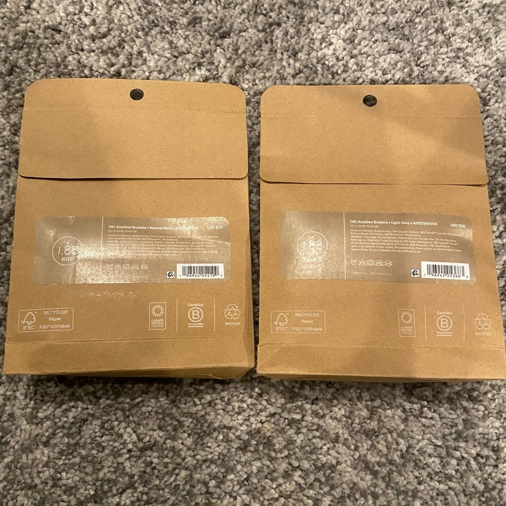 NEW Allbirds Set of 2 Anytime Bralettes, XS - Picture 3 of 3